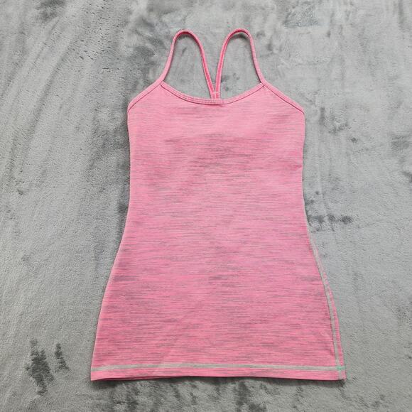 Lululemon Power Y Tank *Luon Wee Are From Space Neon Pink Opal Womens 4 Workout - Picture 1 of 8